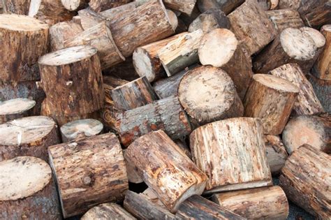 View of Firewood Logs in a Stack Stock Photo - Image of traditional ...