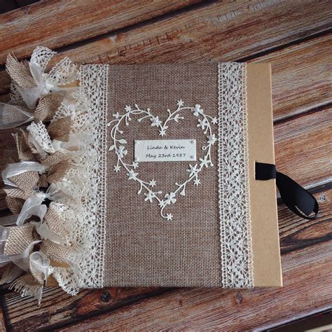 Rustic/ vintage wedding scrapbook album/ photo album/ | Etsy