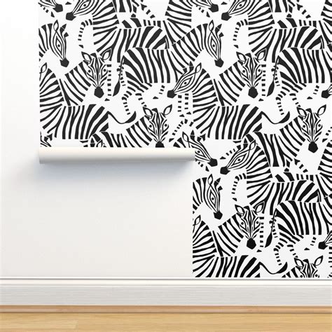 Abstract Zebra Wallpaper Zebra Black and White by - Etsy