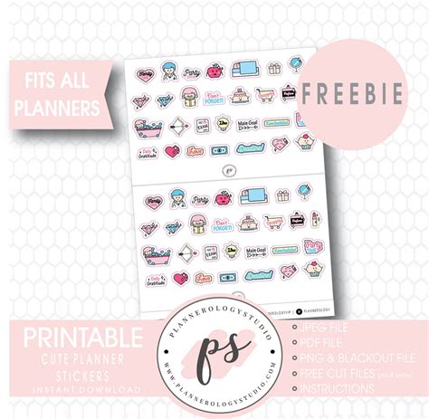 Cute Digital Printable Planner Icon Stickers (Freebie) – Plannerologystudio