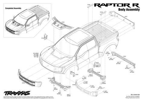 Ford F-150 Raptor R (101076-4) Body Assembly Exploded View | Traxxas