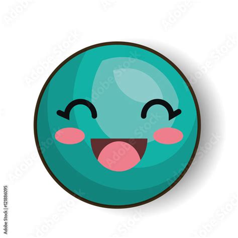 emoji smiling eyes blue design isolated vector illustration eps 10 ...