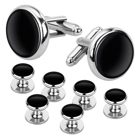 Cufflinks and Studs Set for Tuxedo Shirts Business Wedding 2 Cufflinks ...