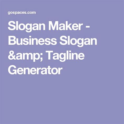Slogan Maker - Business Slogan & Tagline Generator | Business slogans, Tagline generator, Maker ...