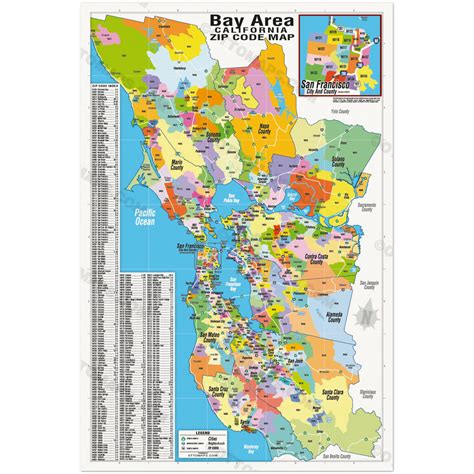 Bay Area Zip Code Map (Zip Codes colorized) - POSTER PRINTS – Otto Maps