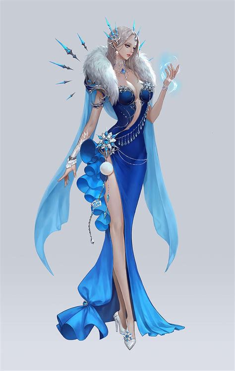 Ice queen / elf | Fantasy art women, Female art, Character design