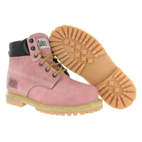 Safety Girl Steel Toe Waterproof Womens Work Boots - Light Pink | Womens work boots, Steel toe ...