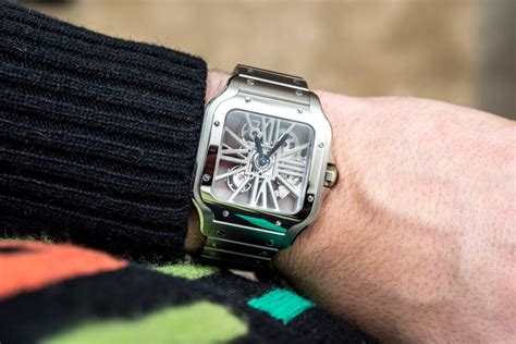 Cartier Santos De Cartier Skeleton Watch In Steel For 2018 Hands-On | aBlogtoWatch