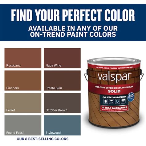 Valspar Cottage Gray Solid Exterior Wood Stain and Sealer (5-Gallon) in the Exterior Stains ...