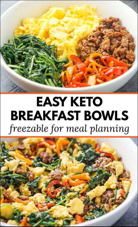 Sausage & Egg Keto Breakfast Bowls - freezable quick healthy breakfast