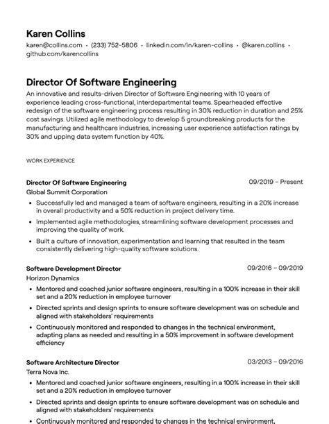 4+ Director Of Software Engineering Resume Examples [with Guidance]