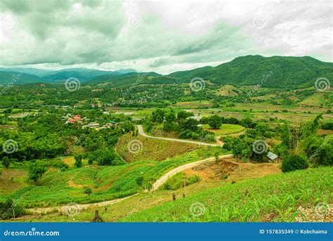 Agricultural Area with Mountain View of Mae Chaem District in Chiang Mai Province Stock Image ...
