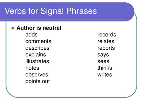 PPT - Signal Phrases PowerPoint Presentation, free download - ID:5553189