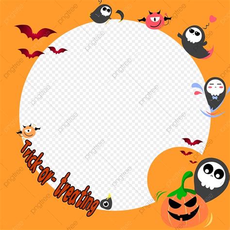 Orange Twibbon PNG Picture, Orange Border With Halloween Ghost Twibbon ...