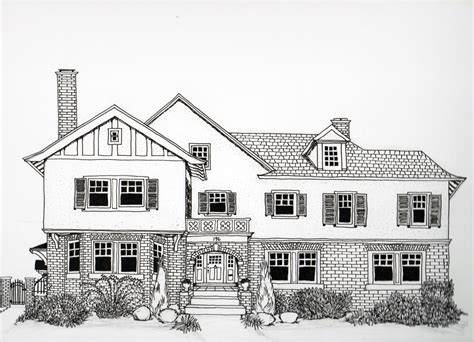 drawing of house from up