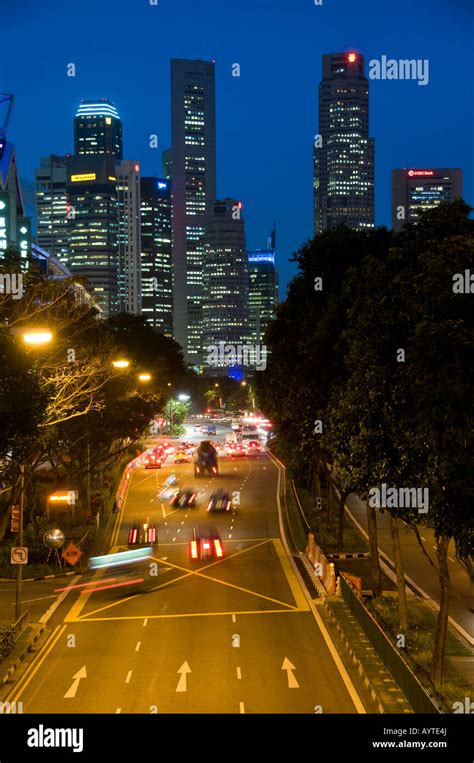 City view of downtown Singapore at night Stock Photo - Alamy