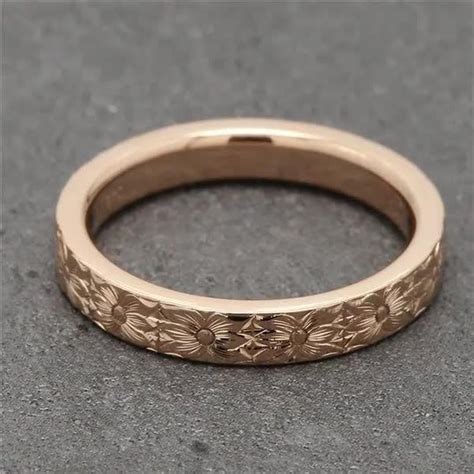 Vintage rose gold wedding band customize your own engraved ring – Artofit