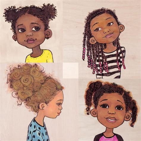 Little Girl With Curly Hair Drawing