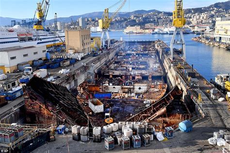 Costa Concordia wreckage torn apart for scrap 5 years after the cruise ...