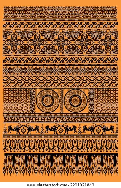 Contemporary Toraja Traditional Batik On Cream Stock Vector (Royalty Free) 2201021869 | Shutterstock