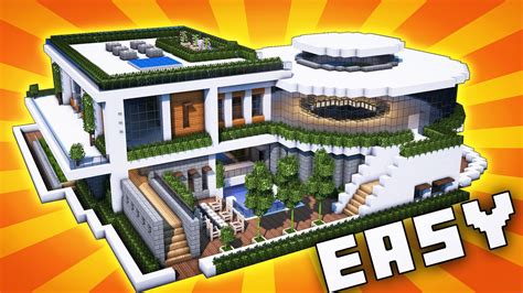 Minecraft: Big Modern House / Mansion Tutorial - [ How to Make ...