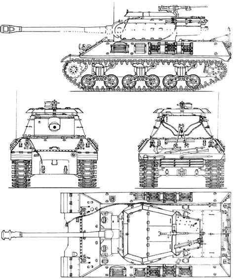 M36 tank destroyer Blueprint - Download free blueprint for 3D modeling