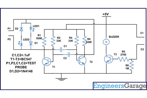 Simple Continuity Tester Circuit Diagram - Circuit Diagram