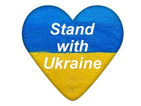 Stand with Ukraine Losung on Heart with Ukrainian Flag Stock Image - Image of patriotic, symbol ...