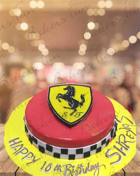 Ferrari Model Birthday Fondant Cake - Bakersfun