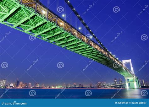 Tokyo Rainbow Bridge stock image. Image of hour, asia - 32881539