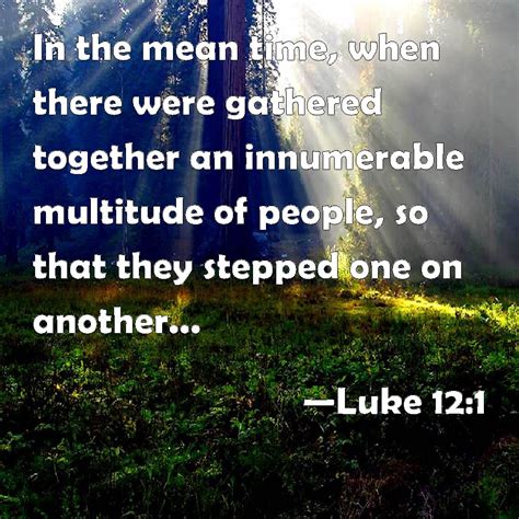 Luke 12:1 In the mean time, when there were gathered together an innumerable multitude of people ...