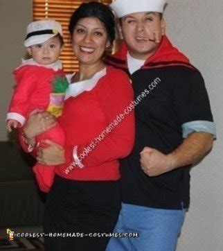 Coolest Homemade Popeye, Olive Oyl, and Sweet Pea Group Costume Ideas