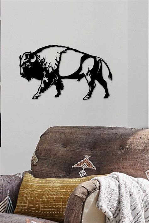 Ditcowest Metal Wall Art Bison Metal Angry Bison Geometric | Etsy | Metal animal sculptures ...