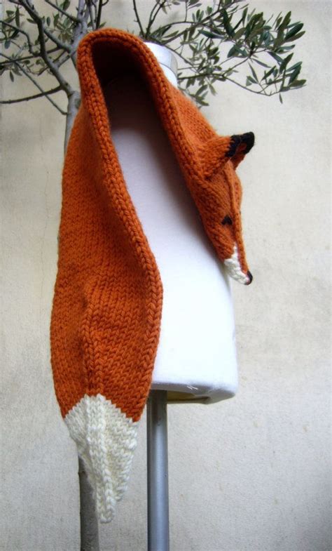 Handknit Fox Scarf by MissMartok on Etsy | Fox scarf, Crochet, Knitting accessories