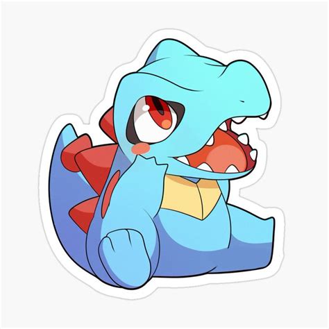 Pokemon Water Resistant Totodile Sticker | Pokemon wall stickers, Cute ...