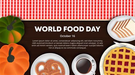 World food day background with healthy food on a table 11962199 Vector ...