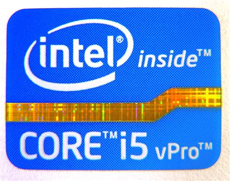 Original Intel Core i5 vPro Inside Sticker 18 x 24.5mm 319