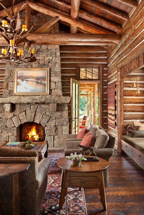 Gorgeous mountain getaway near Yellowstone Park | Casas de troncos, Diseño de chimenea, Cabañas ...