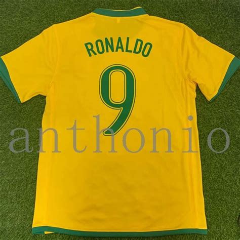 2020 Top 2006 BRASIL RETRO VINTAGE CLASSIC RONALDO RONALDINHO RIVALDO Thailand Quality Soccer ...