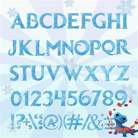 Frozen Font PNG Disney Frozen Alphabet Digital Download Disney | Etsy