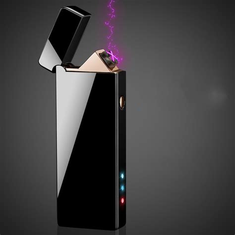 New Double Arc Plasma Cigarettes Lighter Windproof Rechargeable Electric Metal Pulse Flameless ...