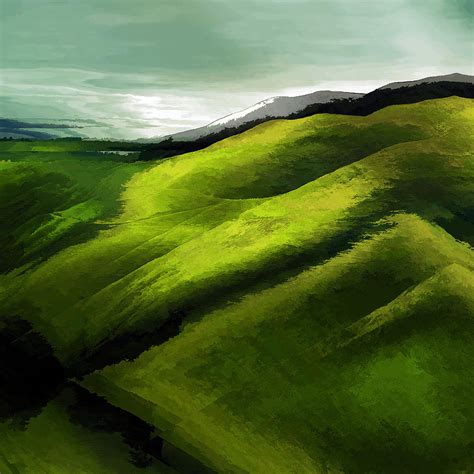 Green Hills I Digital Art by Ronald Bolokofsky - Pixels