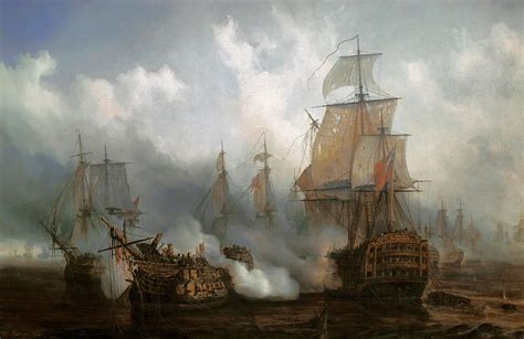 The Redoutable In The Battle Of Trafalgar, October 21, 1805 Painting by Auguste Etienne Francois ...