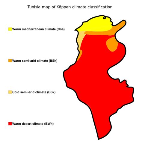 File:Tunisia map of Köppen climate classification.svg | Carte, Tunisie