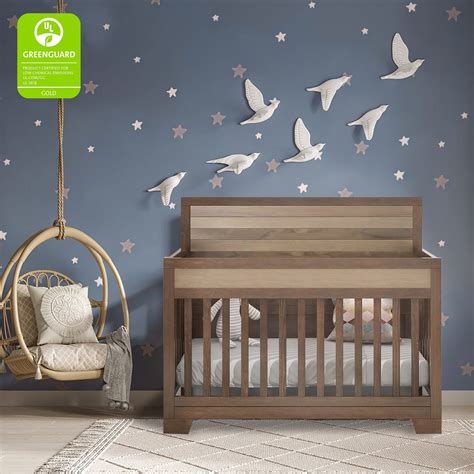 Semiocthome 4-in-1 Convertible Crib, Baby Crib with 3 Adjustable Heights,Brown,45.1" H - Walmart.com