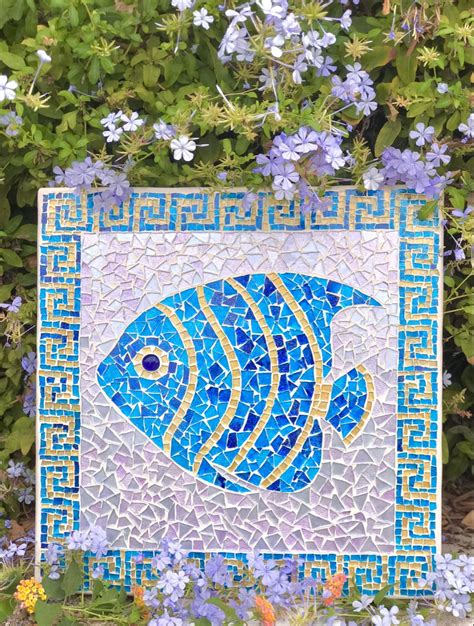 Coastal fish mosaic wall art by Ella Moses | Mosaic art projects, Mosaic art diy, Mosaic art