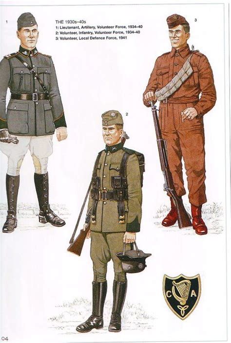 Irish Army uniforms of the 1930s and 1940s. | Army uniform, British army uniform, Military uniform