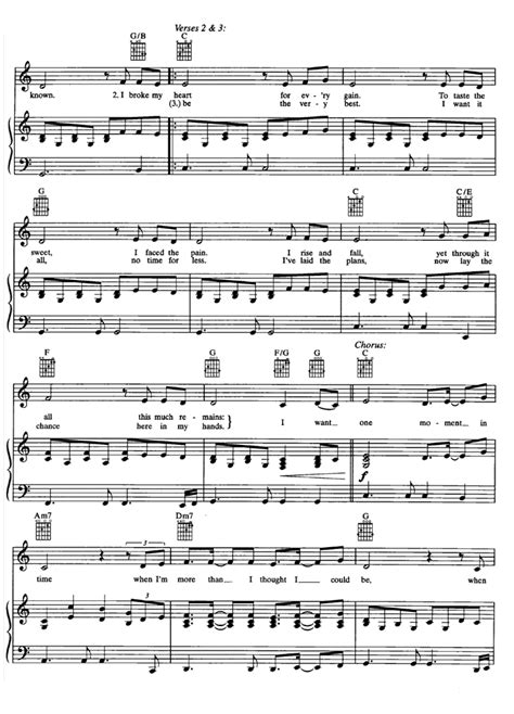 ONE MOMENT IN TIME Piano Sheet music | Easy Sheet Music