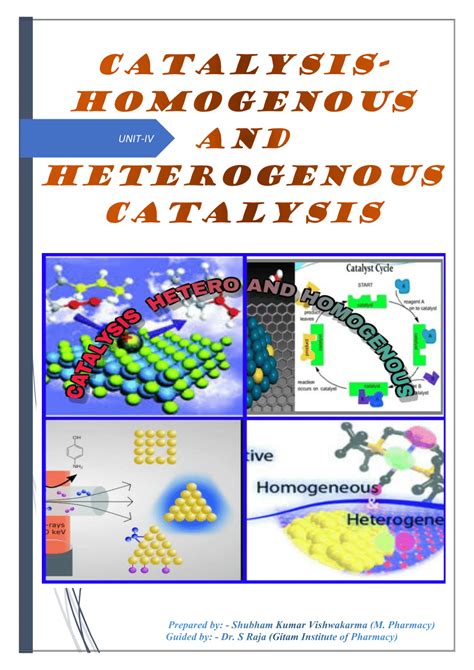 (PDF) Types of catalysis, heterogeneous and homogenous catalysis