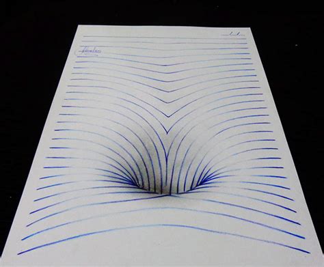 15-Year-Old Artist Creates Remarkable Lined Paper 3D Illusion Drawings